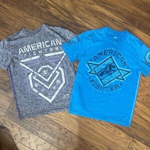 American Fighter Kids Tees - Gray and Blue